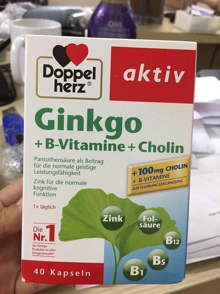 Viên Uống Bổ Não Đức Doppelherz Aktiv Ginkgo + Vitamin B + Cholin