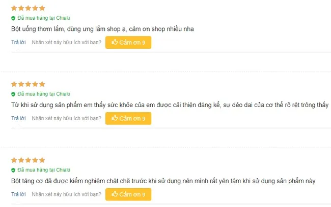 Phản hồi từ ph&iacute;a kh&aacute;ch h&agrave;ng sử dụng Rule 1 Glutamine (1)