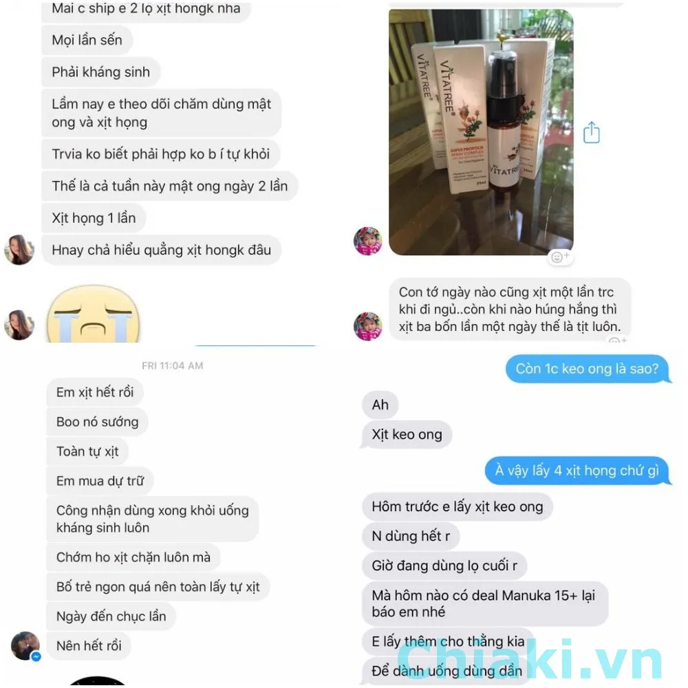 Review xịt keo ong Vitatree từ ph&iacute;a kh&aacute;ch h&agrave;ng
