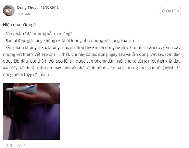 review kem Dermatix Ultra của người sử dụng