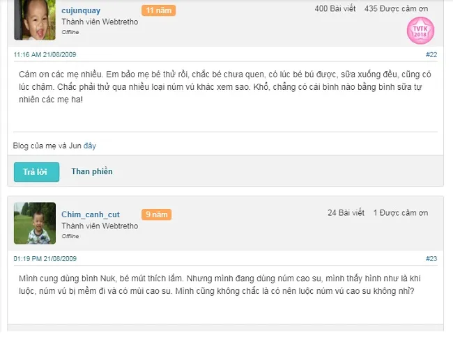 Phản hồi từ ph&iacute;a kh&aacute;ch h&agrave;ng sử dụng b&igrave;nh sữa Nuk 2