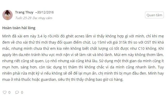 10 câu hỏi vì sao về Acness C10 mà nàng nào cũng cần được giải đáp 