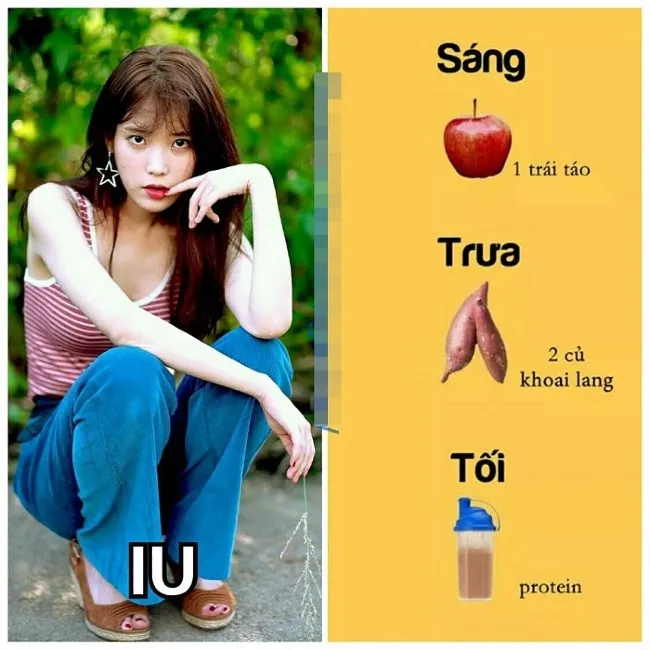 Thực đơn giảm c&acirc;n bằng khoai lang của IU
