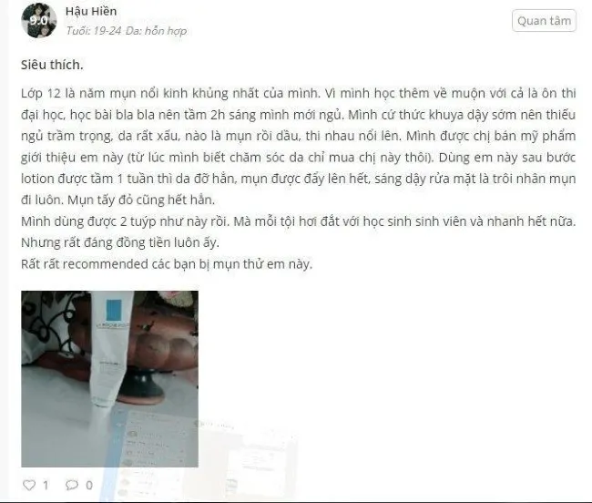 La Roche Posay Effaclar K Review từ ph&iacute;a người sử dụng