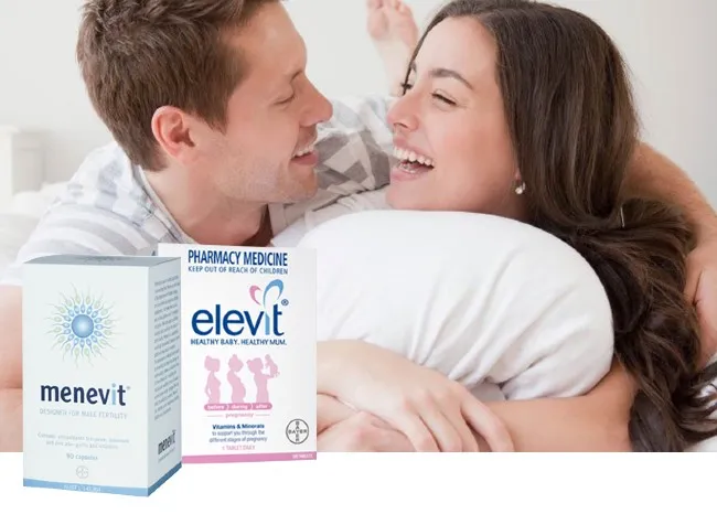 Bộ đ&ocirc;i Menevit v&agrave; Elevit tăng khả năng thụ thai th&agrave;nh c&ocirc;ng