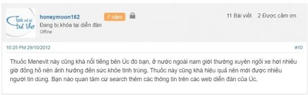 Đ&aacute;nh gi&aacute; của chị em c&oacute; chồng sử dụng Menevit