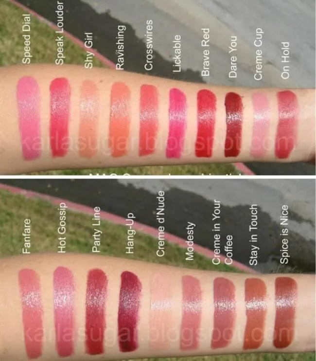 Bảng m&agrave;u son MAC Cremesheen