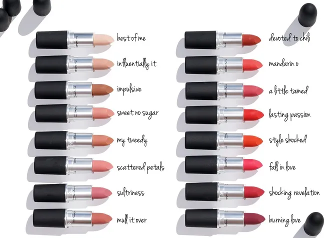 Bảng m&agrave;u son MAC Powder Kiss