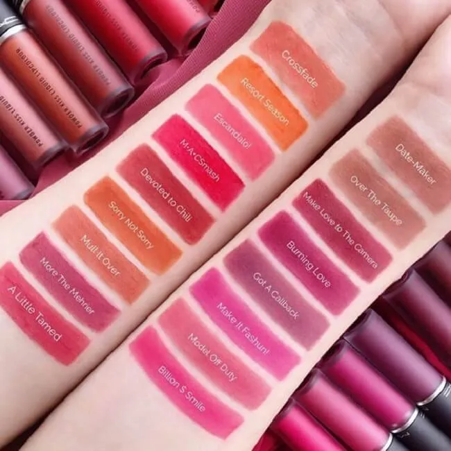 Bảng m&agrave;u son Mac Powder Kiss Liquid Lipcolour