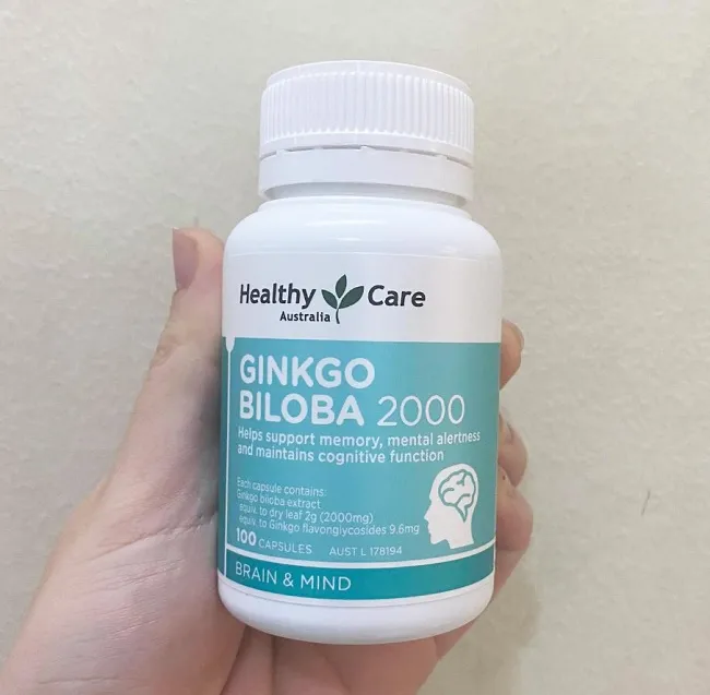 Vi&ecirc;n Ginkgo Biloba Healthy Care &Uacute;c 2000mg ch&iacute;nh h&atilde;ng