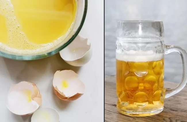 C&aacute;ch l&agrave;m trắng da bằng bia v&agrave; trứng g&agrave;