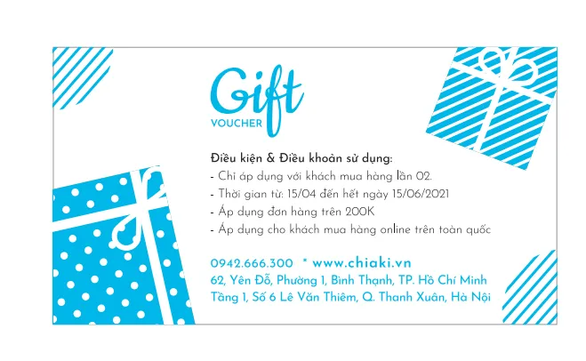 Voucher khuyến mại tại Chiaki.vn