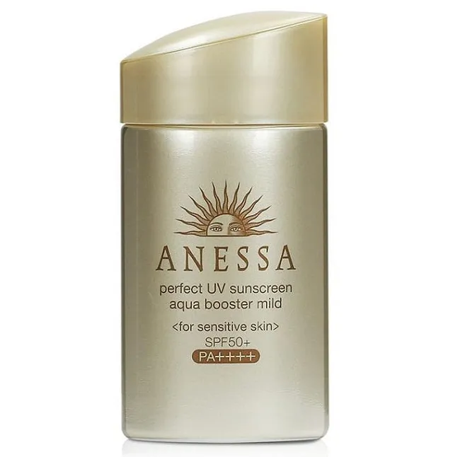 Kem chống nắng Anessa cho da dầu mụn nhạy cảm Perfect UV sunscreen Aqua booster Mild