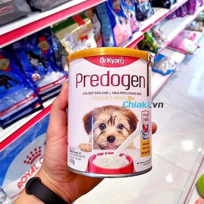 Đồ ăn cho ch&oacute; Sữa bột Dr.Kyan Predogen trở th&agrave;nh bữa phụ bổ dưỡng