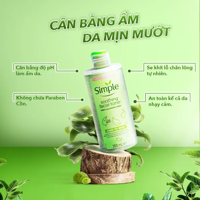Nước hoa hồng l&agrave;m mịn da Simple
