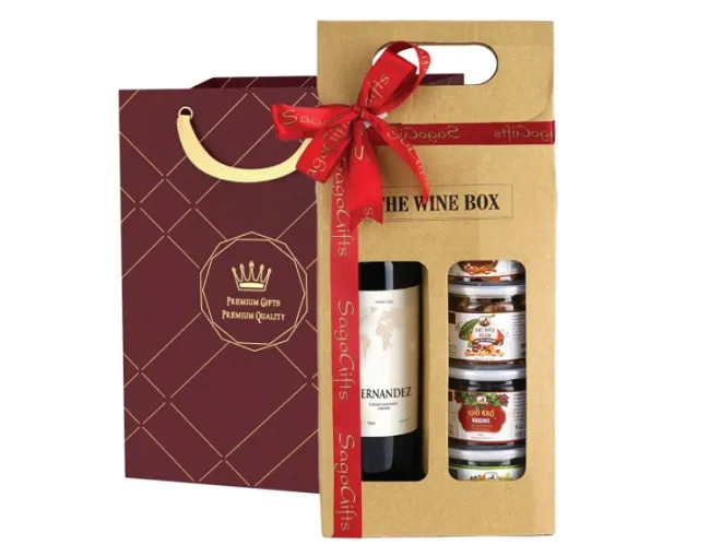Hộp qu&agrave; Tết c&aacute;c loại hạt The Wine Box 01