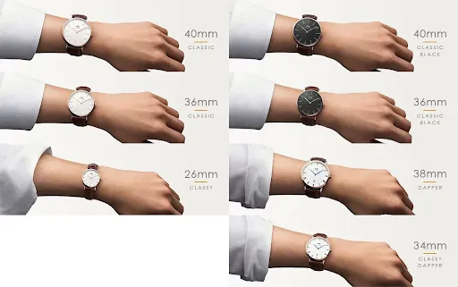 Đo size đồng hồ dựa v&agrave;o ph&acirc;n loại size