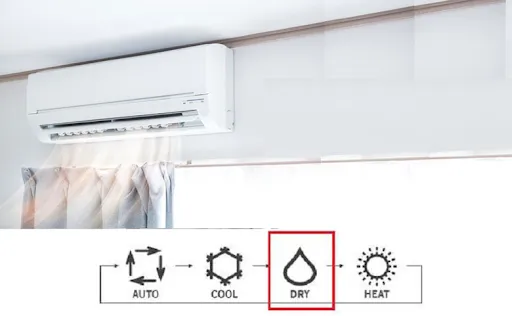 Bật chế độ h&uacute;t ẩm tr&ecirc;n Điều h&ograve;a Panasonic