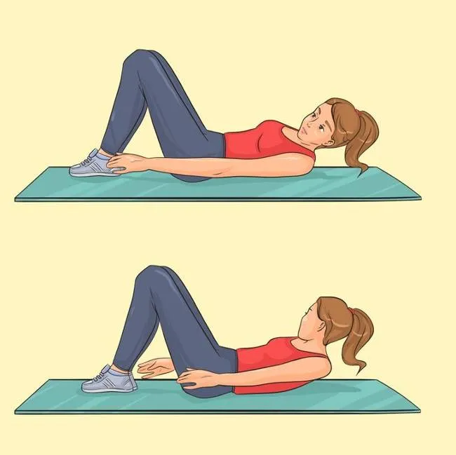 Giảm mỡ bụng v&agrave; cơ li&ecirc;n sườn bằng b&agrave;i tập chạm g&oacute;t ch&acirc;n
