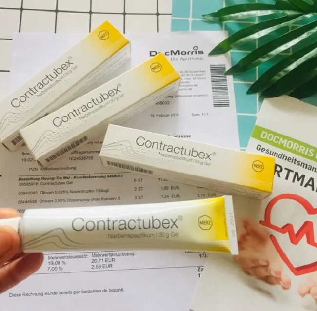 thiết kế bao b&igrave; kem trị sẹo Contractubex Đức