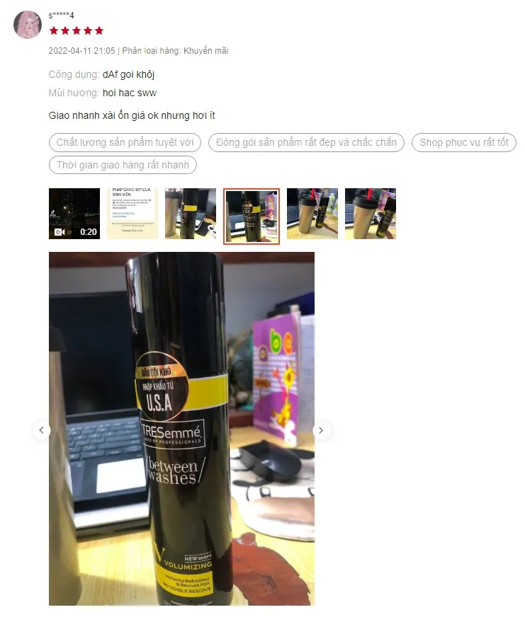 Đ&aacute;nh gi&aacute; dầu gội kh&ocirc; Tresemme