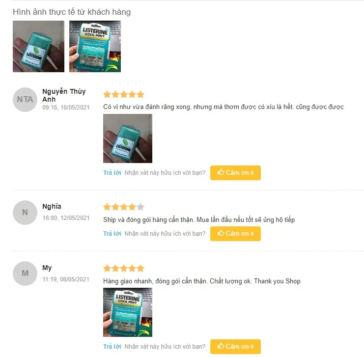 Đ&aacute;nh gi&aacute; miếng Ngậm&nbsp;Thơm Miệng Listerine Pocketpaks Fresh Burst