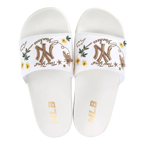 D&eacute;p đi biển cho nữ MLB Slide Slipper-Super Garden-White 32SHHN841-50W