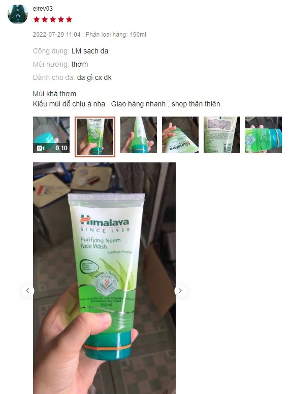 Review Sữa rửa mặt nha đam d&agrave;nh cho da kh&ocirc; Himalaya