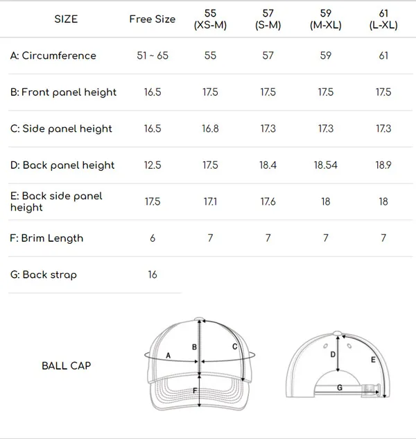 Bảng size mũ lưỡi trai MLB ch&iacute;nh x&aacute;c
