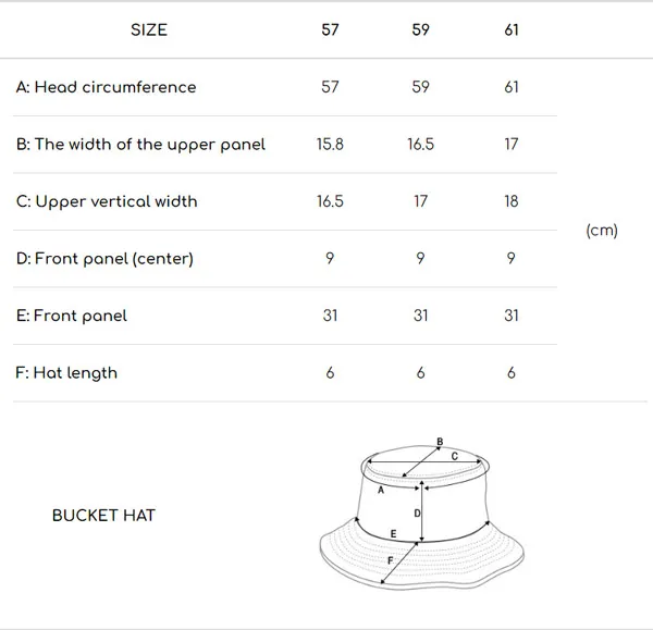 Bảng size n&oacute;n bucket MLB ch&iacute;nh x&aacute;c