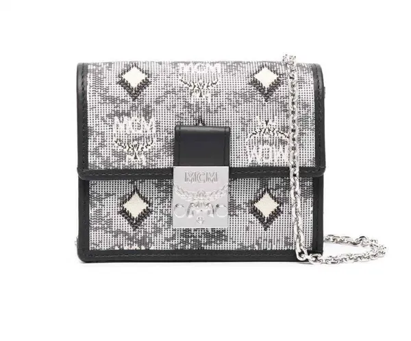 T&uacute;i đeo ch&eacute;o nữ h&agrave;ng hiệu MCM Mini Jacquard Crossbody Cardholder s&agrave;nh điệu