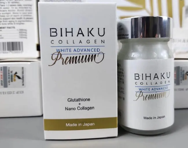 Vi&ecirc;n uống trắng da Nhật Bản Bihaku Collagen Premium