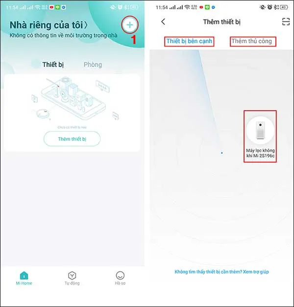 Th&ecirc;m m&aacute;y lọc kh&ocirc;ng kh&iacute; v&agrave;o app Mi Home