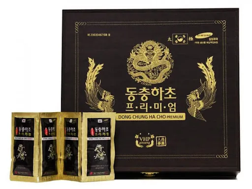 Đ&ocirc;ng Tr&ugrave;ng Hạ Thảo Daedong Premium Hộp Gỗ 60 G&oacute;i, Dạng Nước