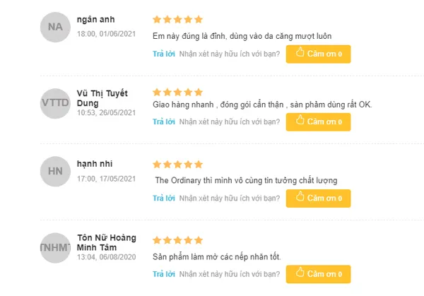 phản hồi Serum trắng da cho da thường The Ordinary Buffet
