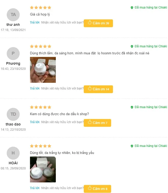 Review kem dưỡng trắng da mặt n&acirc;ng tone Goodal
