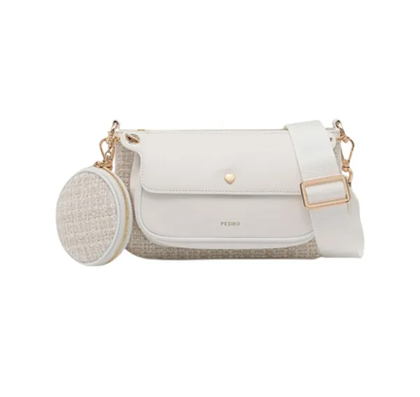 Pedro Tweed Double Flap Shoulder PW2-75210093 kẹp n&aacute;ch