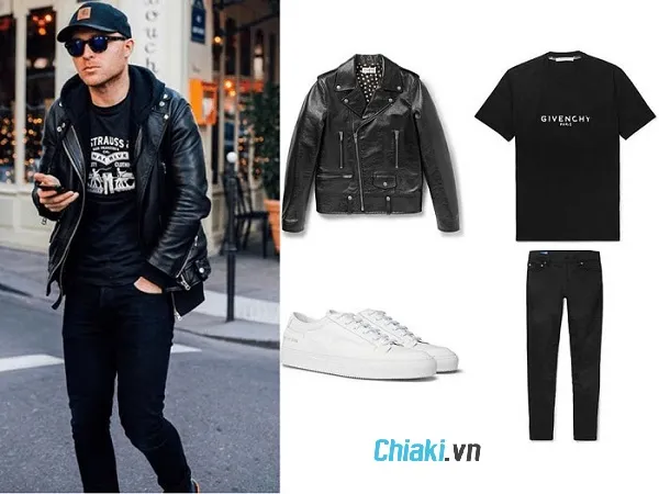 &Aacute;o da phối c&ugrave;ng gi&agrave;y Adidas nam trắng