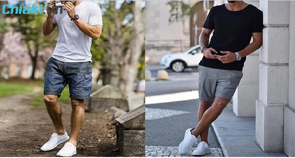 Phối quần short c&ugrave;ng gi&agrave;y Adidas nam trắng