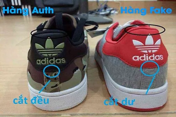 Nhận biết gi&agrave;y Adidas real v&agrave; fake qua tr&igrave;nh độ gia c&ocirc;ng