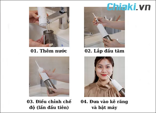 Sử dụng v&agrave; vệ sinh m&aacute;y tăm nước đ&uacute;ng c&aacute;ch