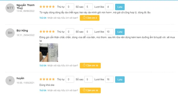 Phản hồi của kh&aacute;ch h&agrave;ng về Tẩy da chết ngọc trai The Face Shop&nbsp;Smart Peeling