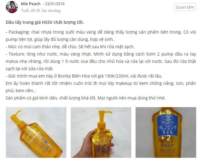 Review Dầu tẩy trang Kose Deep nội địa Nhật