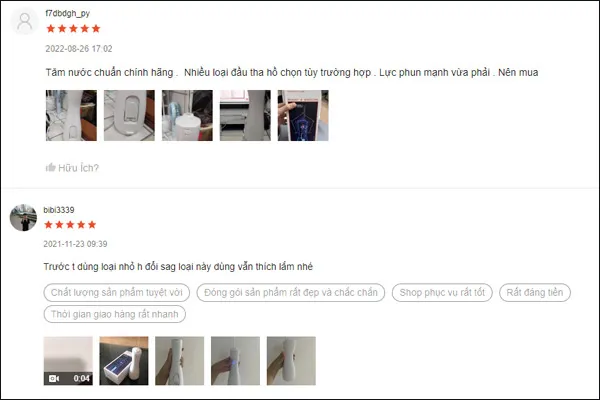 m&aacute;y tăm nước Xiaomi ch&acirc;n thực từ kh&aacute;ch h&agrave;ng