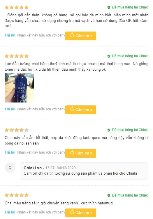 Review Nước hoa hồng Nhật Bản cho da kh&ocirc; Hatomugi High Moisturizing
