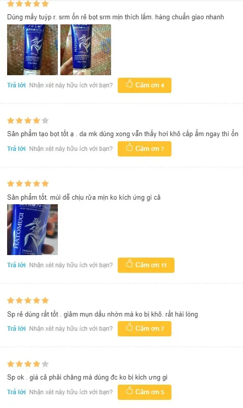 Review Sữa rửa mặt trị mụn đầu đen Nhật Bản Hatomugi