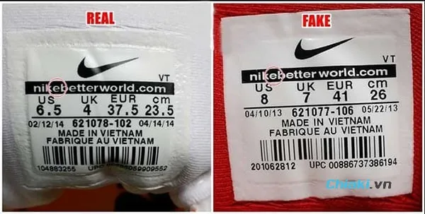 Check code gi&agrave;y Nike ph&acirc;n biệt thật &ndash; giả