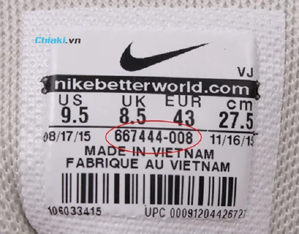 Check gi&agrave;y Nike thật giả th&ocirc;ng qua t&ecirc;n nh&agrave; sản xuất