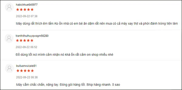 Đ&aacute;nh gi&aacute; của kh&aacute;ch h&agrave;ng về m&aacute;y xay sinh tố
