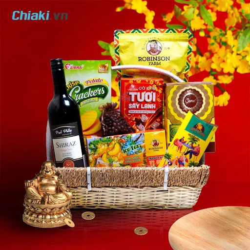 Giỏ qu&agrave; biếu tết 500k gi&aacute; b&igrave;nh d&acirc;n lịch sự v&agrave; &yacute; nghĩa